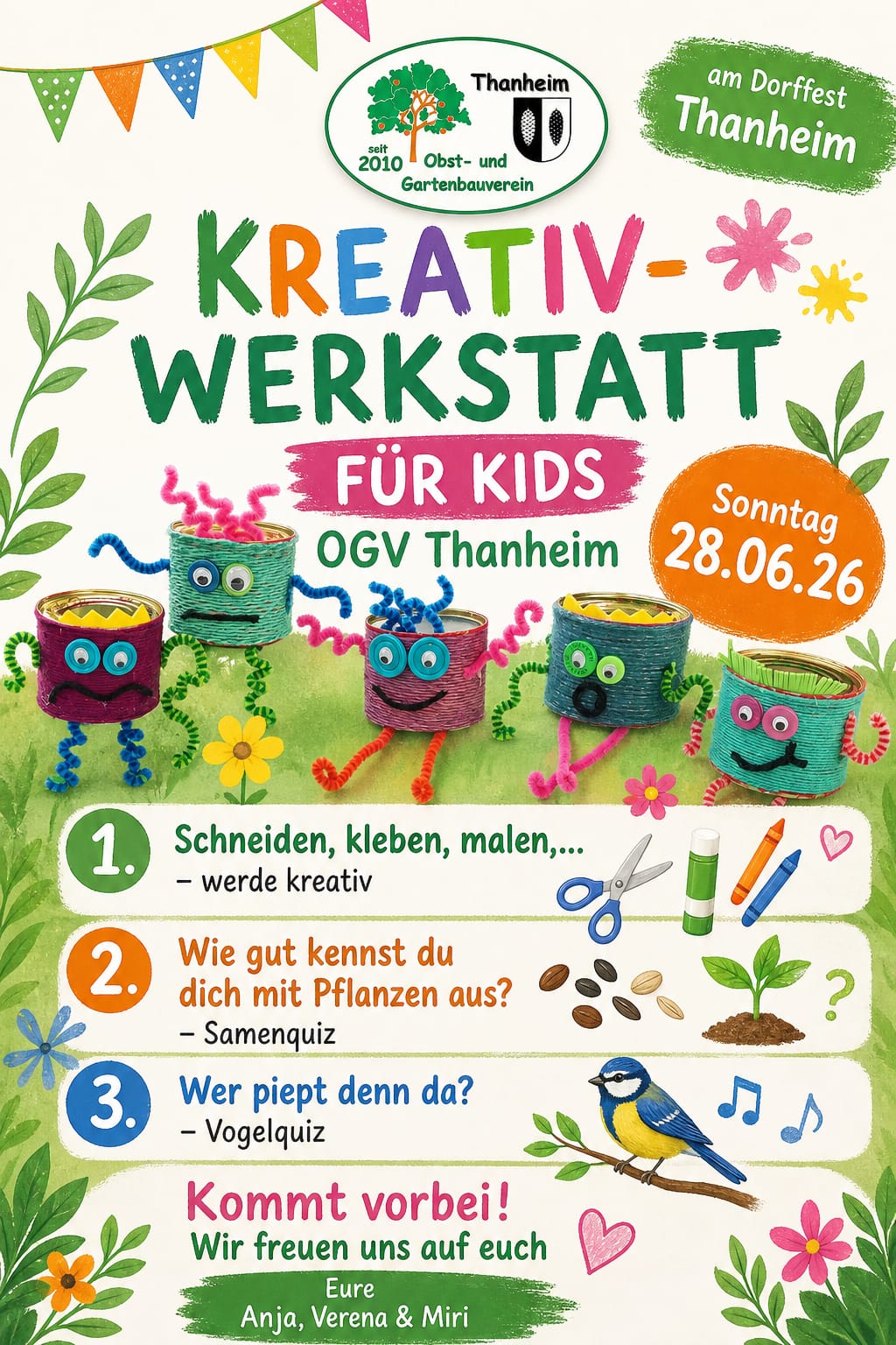 Kreativ-Werkstatt für Kids – OGV Thanheim am Dorffest 28.06.2026