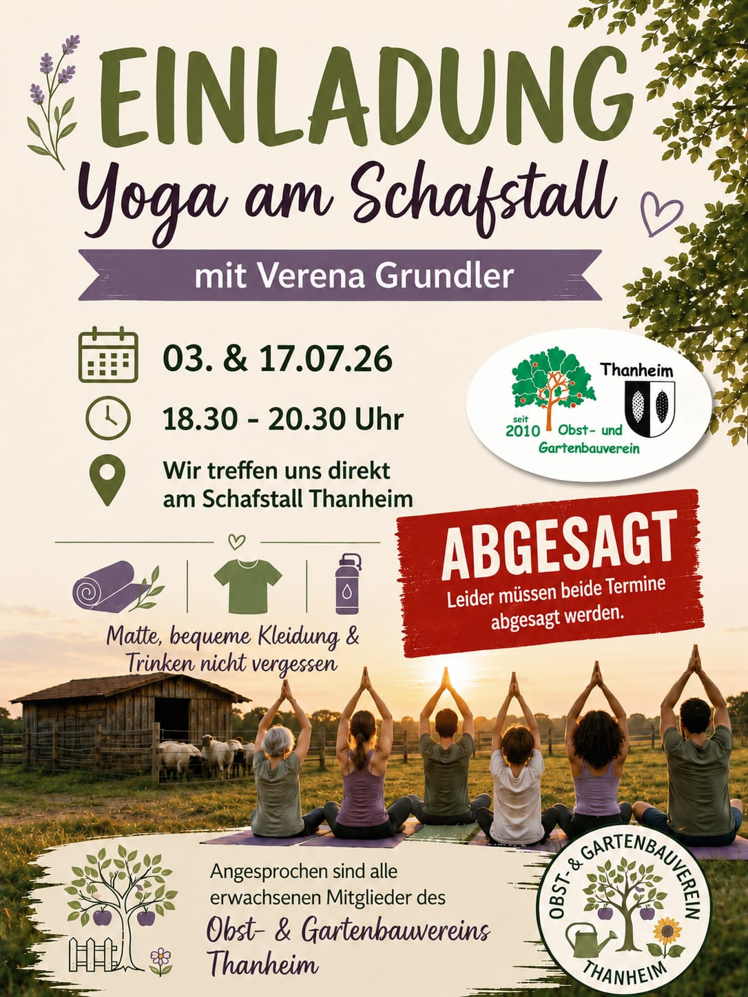Yoga am Schafstall – ABGESAGT